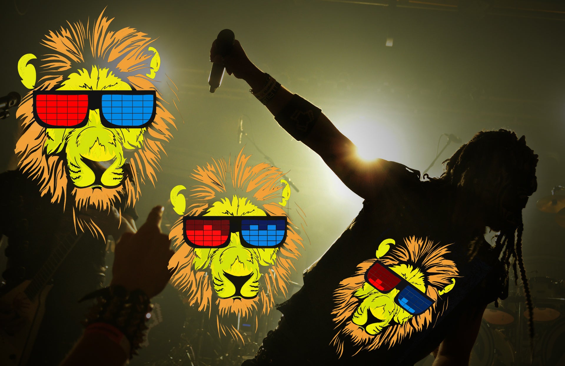 LED T Shirt Sound Activated Glow Shirts Light up Equalizer Clothes for Party(Lion)