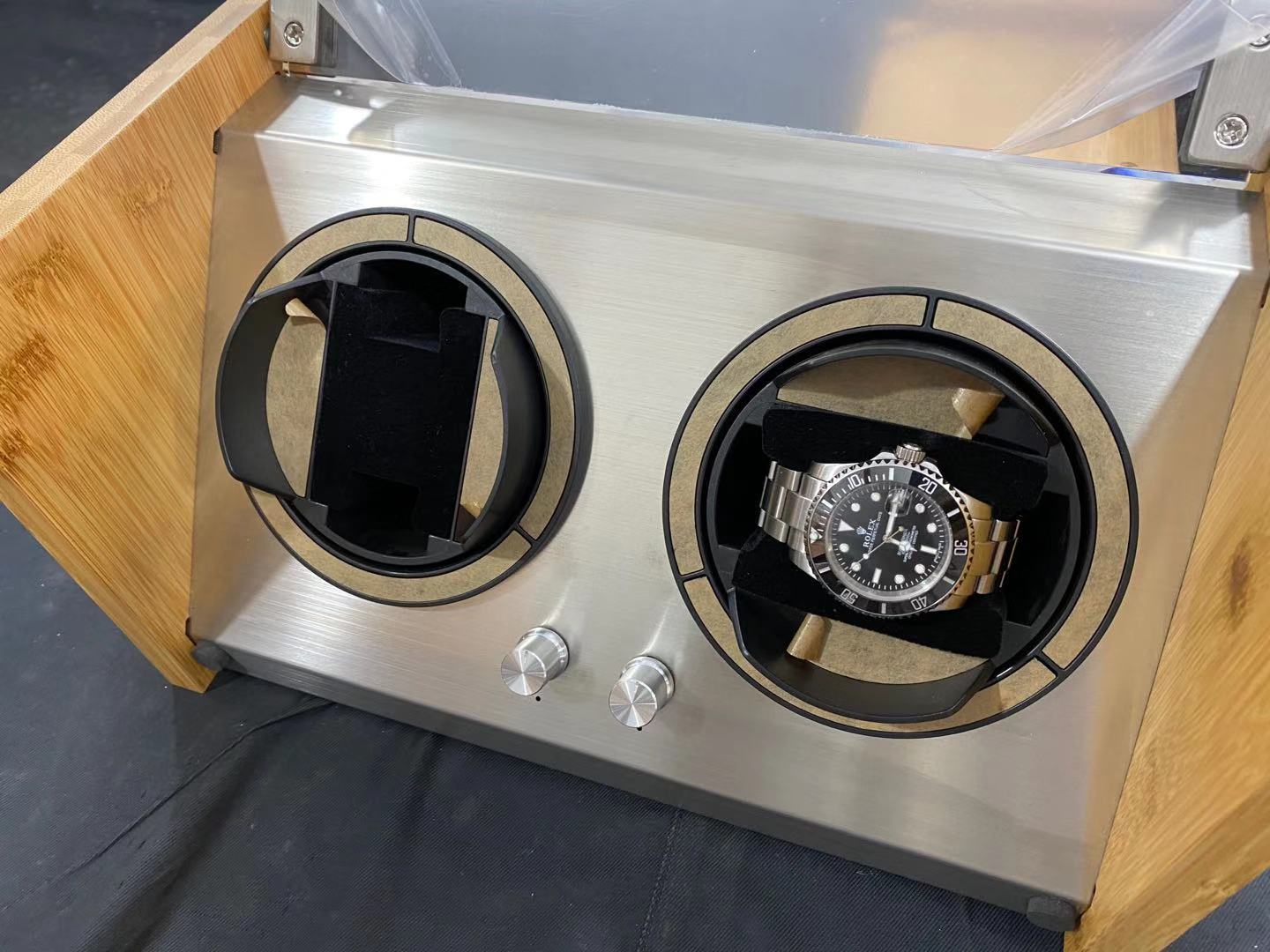 Watch Winder Double | for Big to Super Big Automatic Watches up to Case 50mm Diameter,  Bamboo Handcraft Super Quiet by Watch Winder Smith®