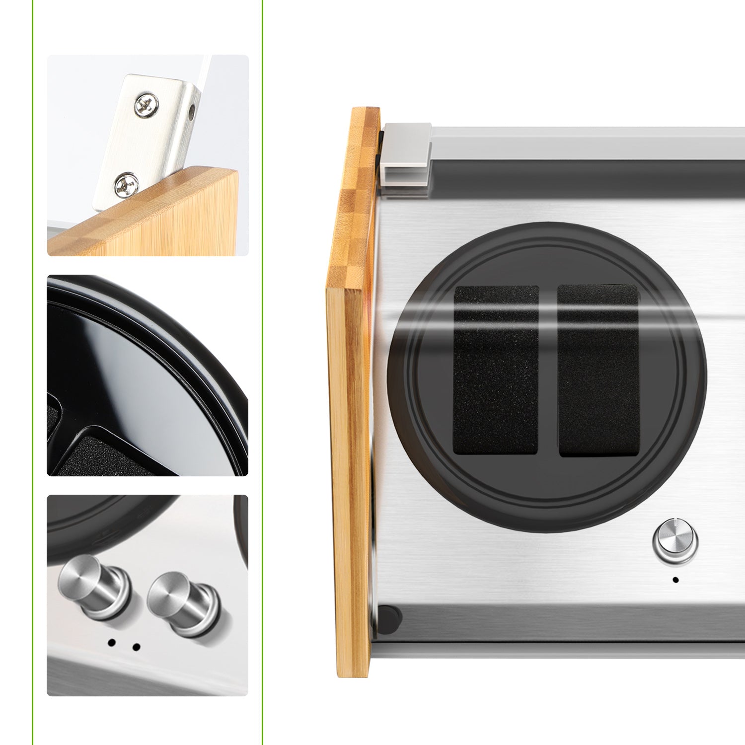 Watch Winder 4 | for Automatic Watches Handcraft Bamboo Wood Super Quiet by Watch Winder Smith®
