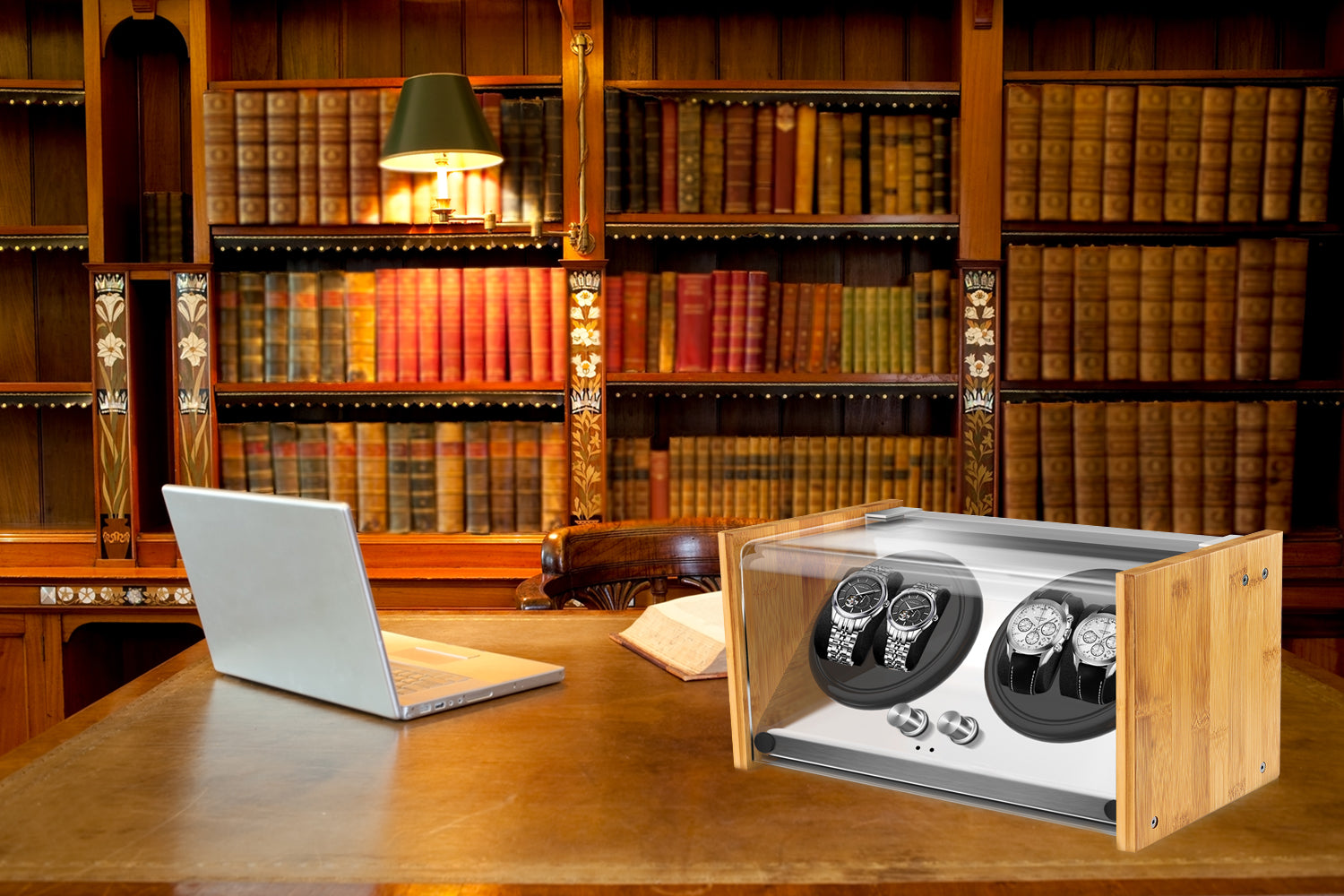 Watch Winder 4 | for Automatic Watches Handcraft Bamboo Wood Super Quiet by Watch Winder Smith®