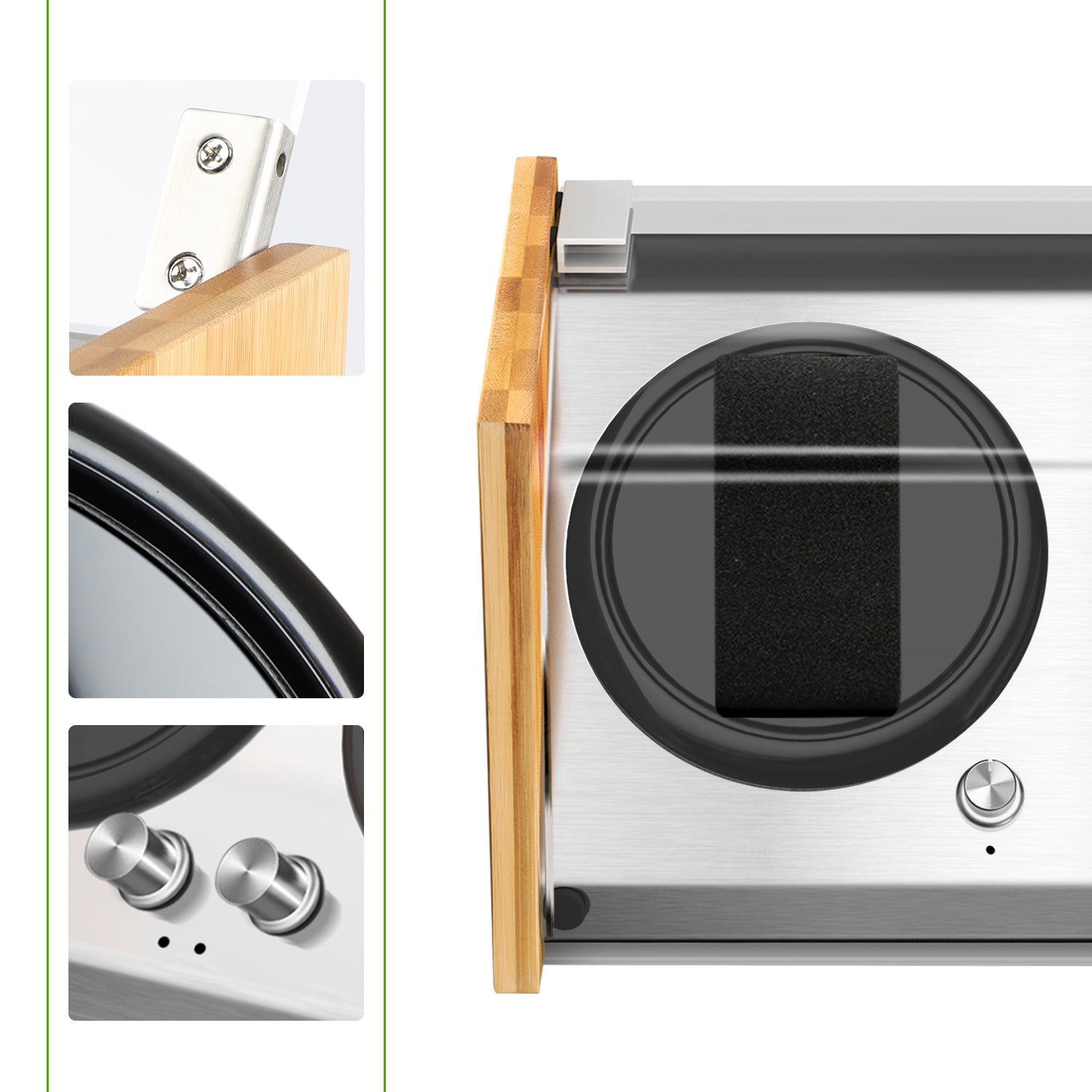 Watch Winder Double | for Big Automatic Watches Bamboo Handcraft Super Quiet by Watch Winder Smith®