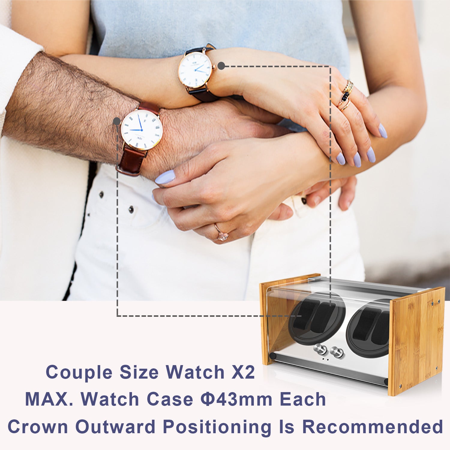 Watch Winder 4 | for Automatic Watches Handcraft Bamboo Wood Super Quiet by Watch Winder Smith®