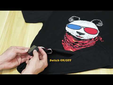 LED T Shirt Sound Activated Glow Shirts Light up Equalizer Clothes for Party(Lion)