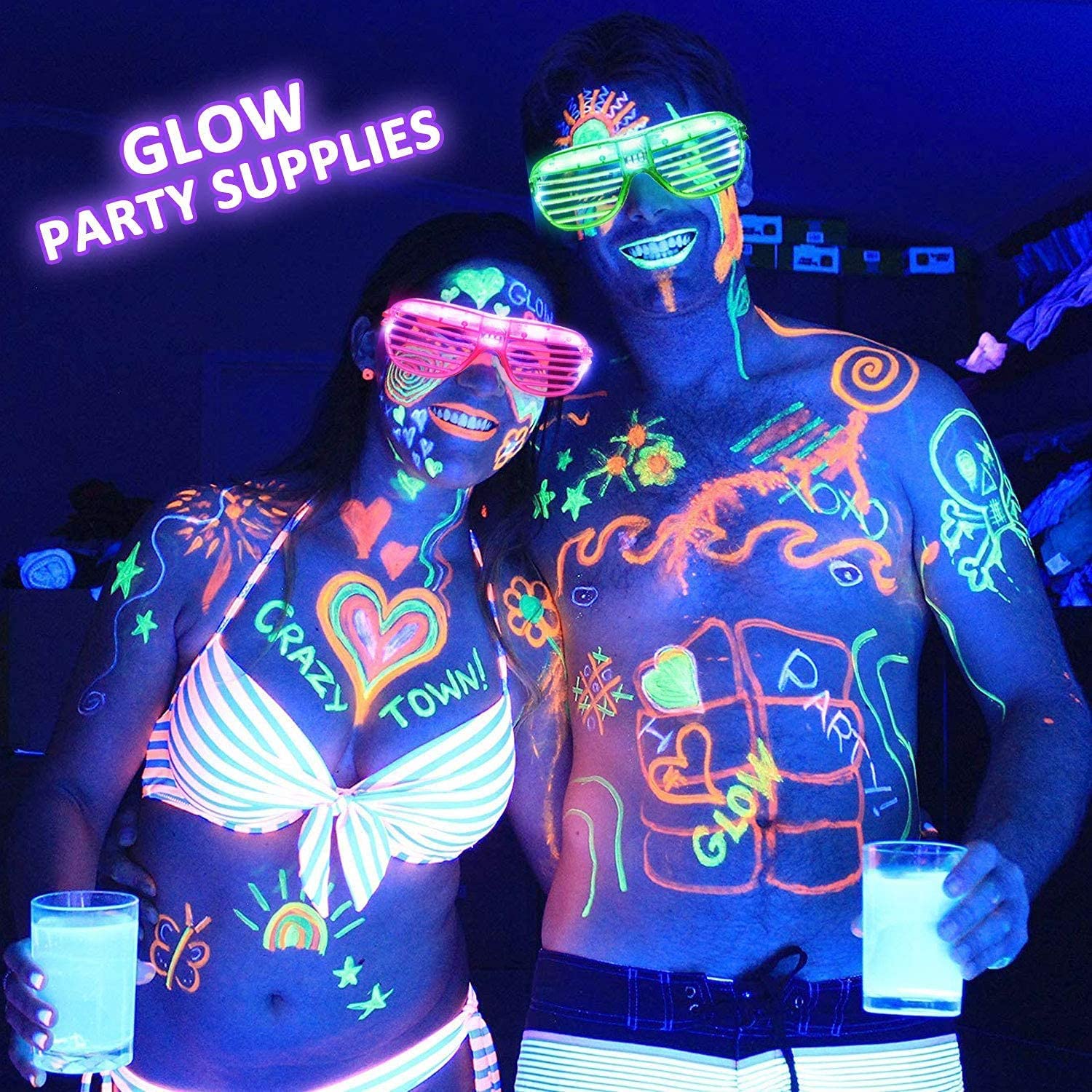 30 Pack LED Glasses Patriotic Party Glasses Glow in The Dark Party Sup –  SOOOEC