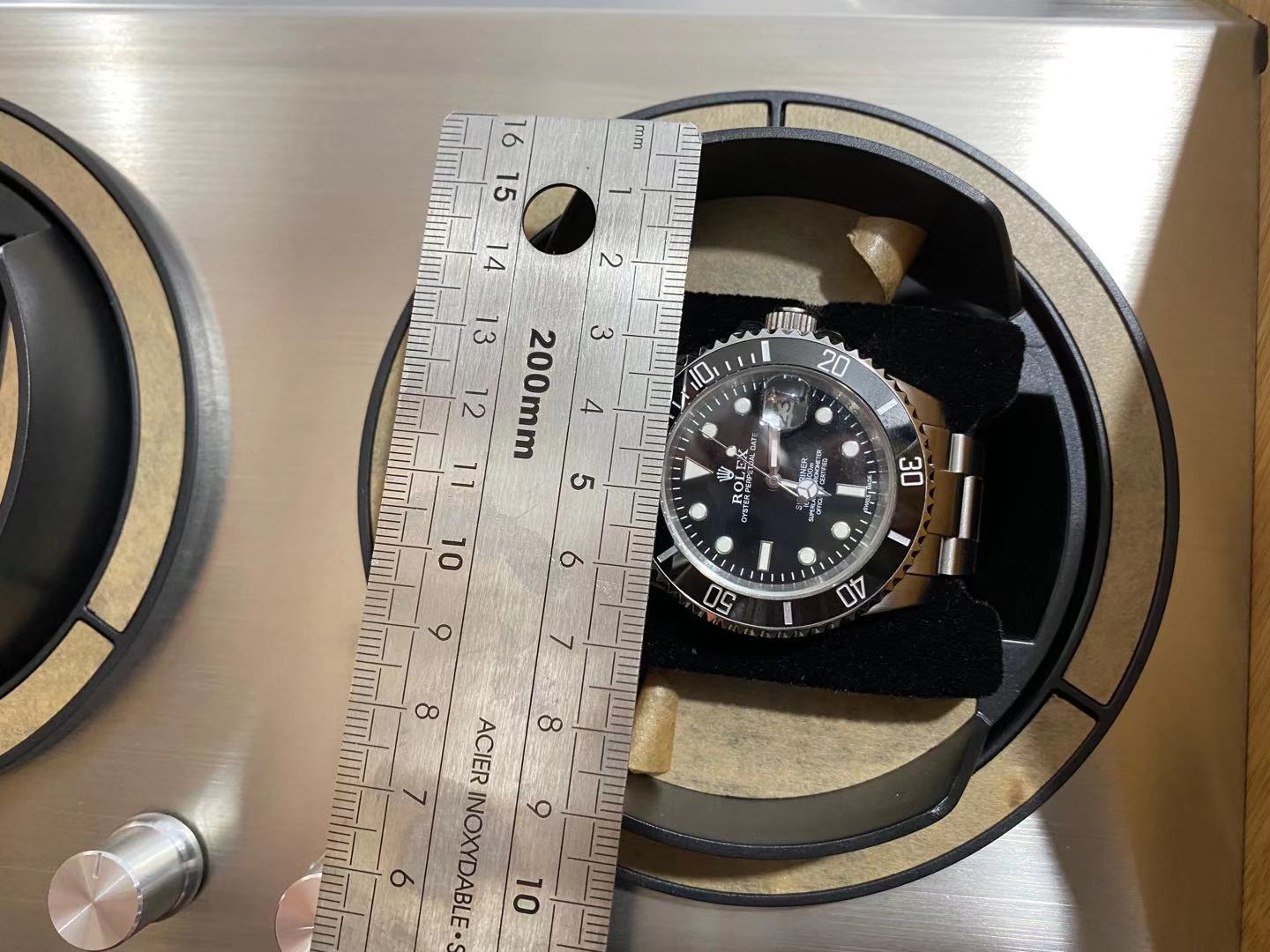 Watch Winder Double ｜ for Big to Super Big Automatic Watches up to Case 50mm Diameter,  Bamboo Handcraft Super Quiet by Watch Winder Smith®