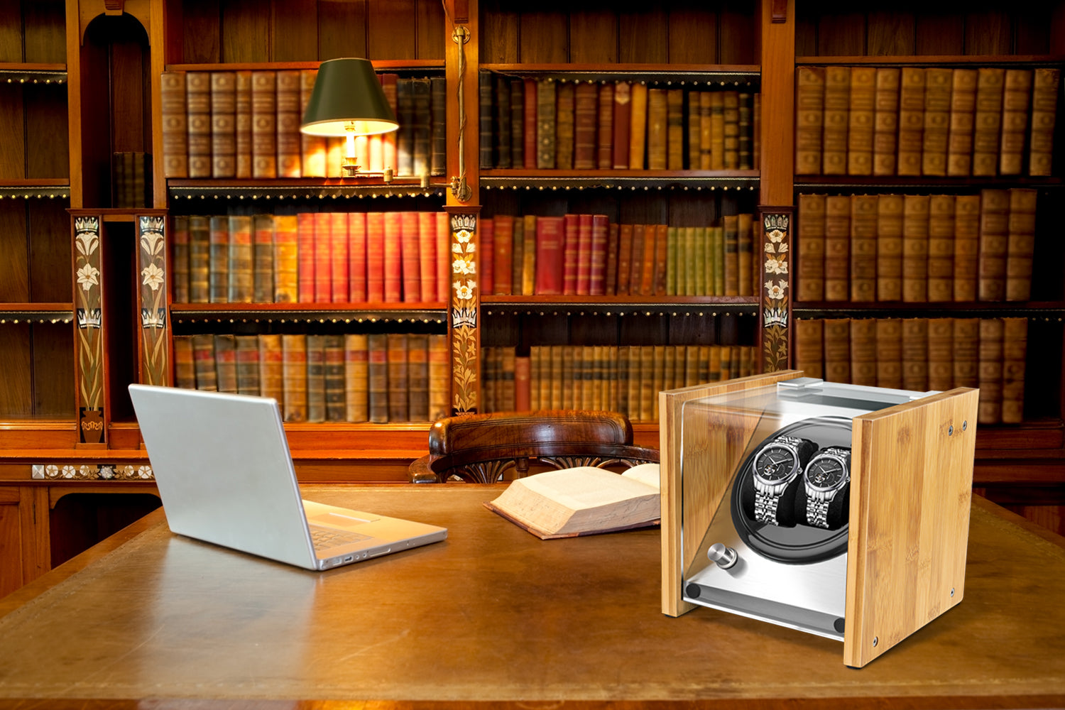 Watch Winder Double ｜ for Automatic Watches Handcraft Bamboo Wood Super Quiet by Watch Winder Smith®