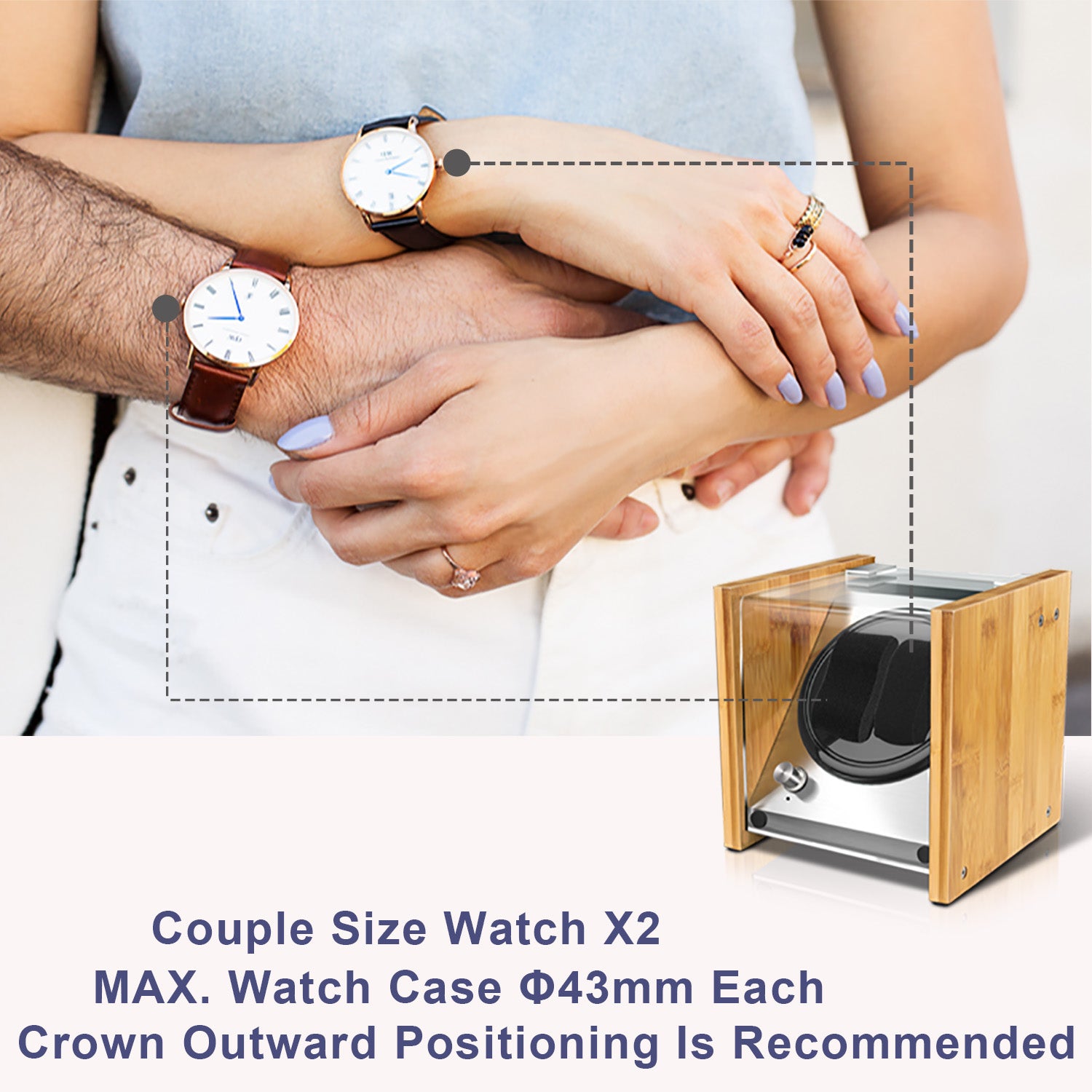 Watch Winder Double ｜ for Automatic Watches Handcraft Bamboo Wood Super Quiet by Watch Winder Smith®